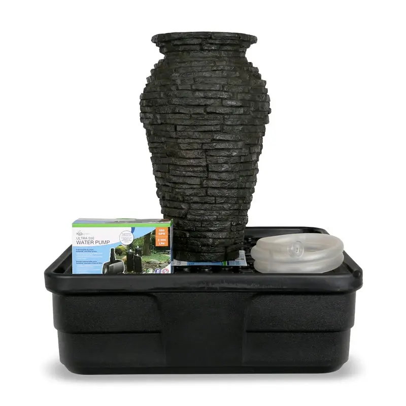 AQUASCAPE STACKED SLATE URN FOUNTAIN KIT - 24" H (61 CM)