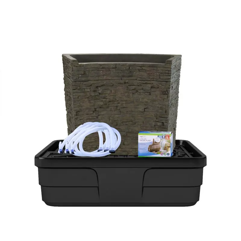 AQUASCAPE STACKED SLATE WALL FOUNTAIN KIT - 32" H (81 CM) 36"L X 12" W