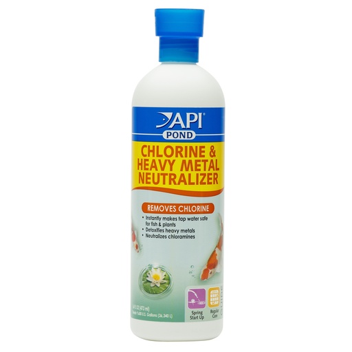 [AP141B] Mars Fishcare API POND CHLORINE & HEAVY METAL NEUTRALIZER Pond Water Neutralizer (16 FL OZ)