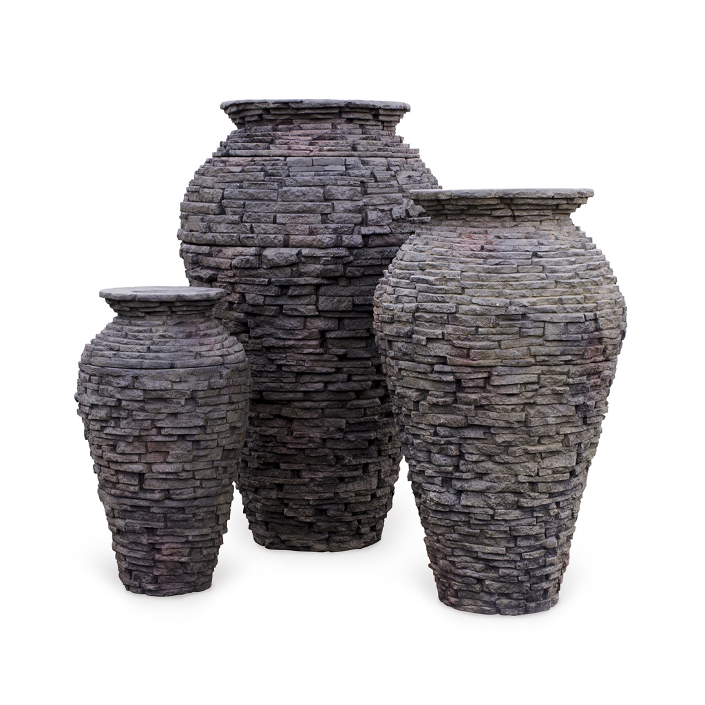 AQUASCAPE STACKED SLATE URN - 33.5" H (85 CM)