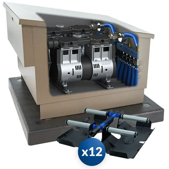 Airmax LS120 System w/ 12 Diffusers & Metal Cabinet 230v No EasySet Airline 2 HP
