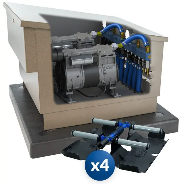 Airmax LS80 System w/ 4 Diffusers & Metal Cabinet 115v No EasySet Airline 1.5 HP