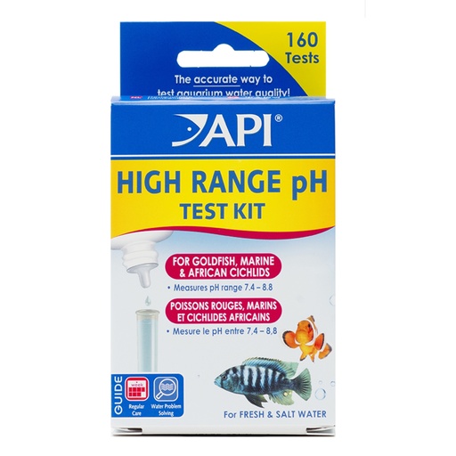 [AP27] Mars Fishcare API HIGH RANGE PH TEST KIT 160-Test Freshwater and Saltwater Aquarium Water Test Kit