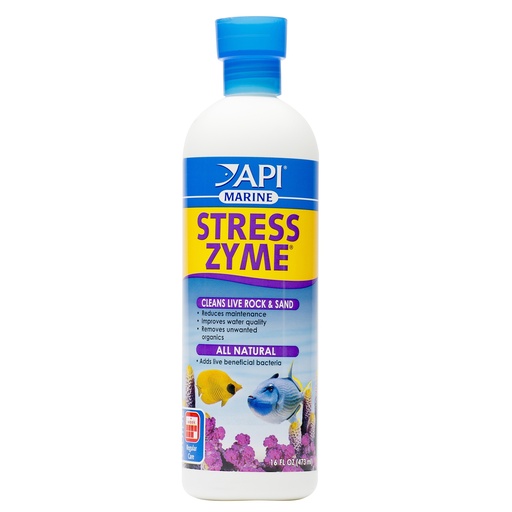 [AP356D] Mars Fishcare API MARINE STRESS ZYME Saltwater Aquarium Cleaning Solution 16-Ounce Bottle