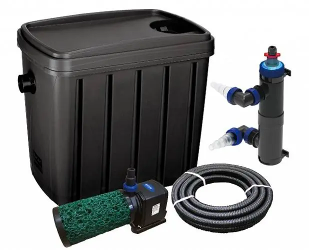 Matala BioSteps II + Magna-Flow Pump MF-1100EZ  + 25ft 3/4" Kink Free Tubing + EzClear 16W UVC Clarifier + Hose Clamps (MTBIOSTEPSPRO)