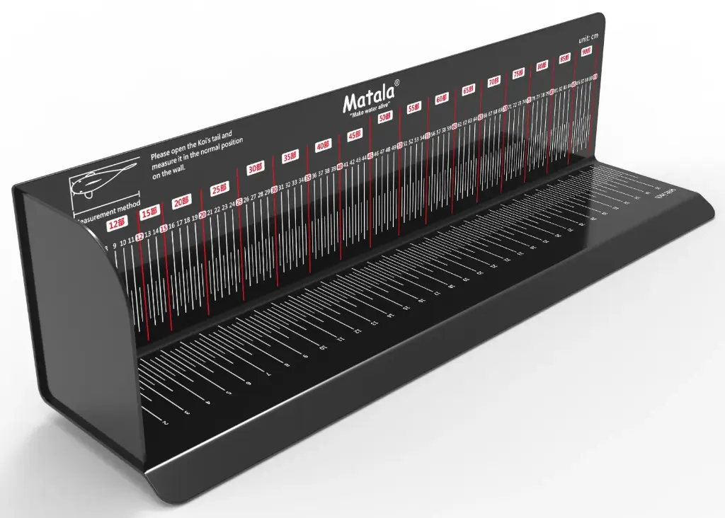 Matala Koi Measuring Board 65cm Measure ; OD 37.4" L x 0.12" 
thickness, Black