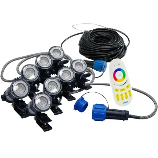 [AM652751] Airmax RGBW LED 8 Light Set 100' Cord 100'