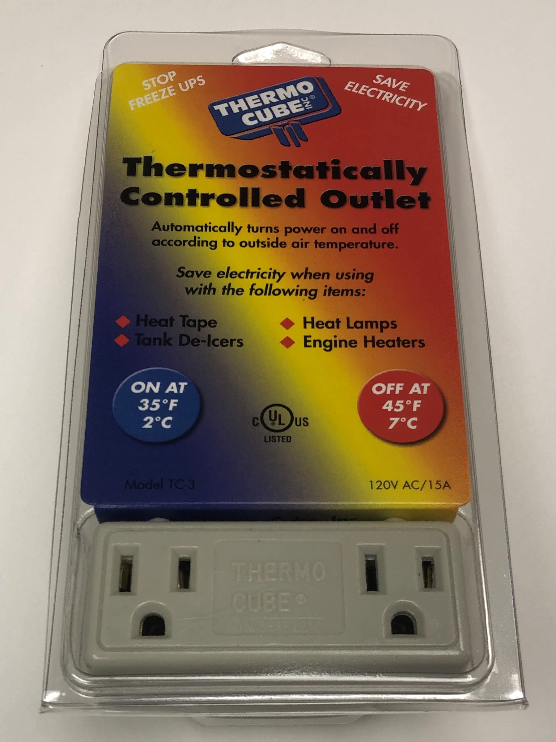 Thermo Cube Model TC3 Thermostatically Controlled Outlet On at 35