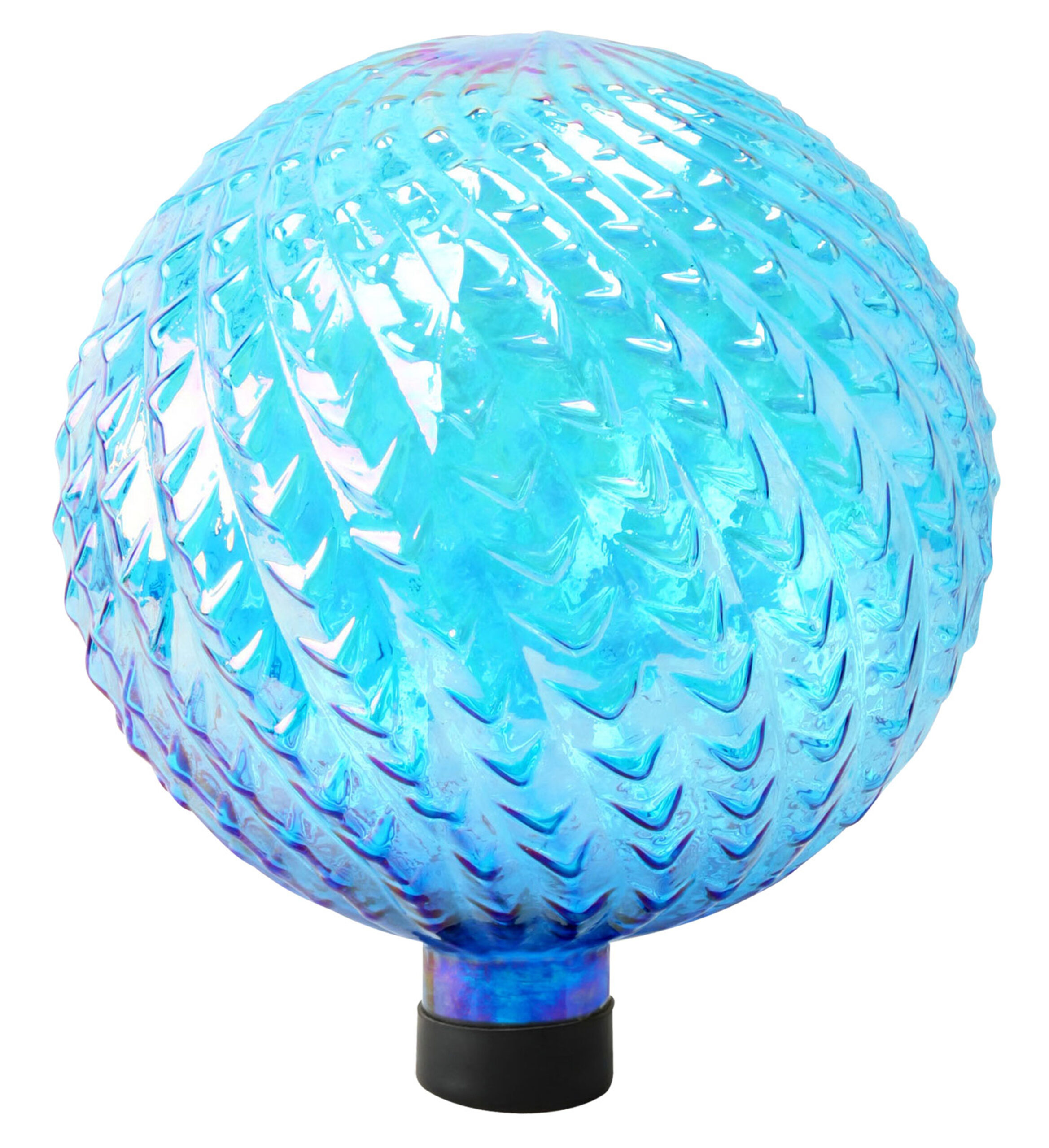 10 inch Glass Gazing Globe - Blue with Arrow Texture - Pond and Pet ...