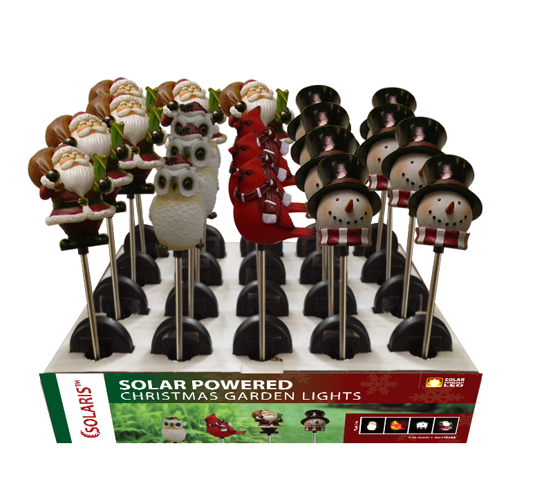 Solar Christmas Garden Stakes Assortment Tray of 20 (6 San Pond and